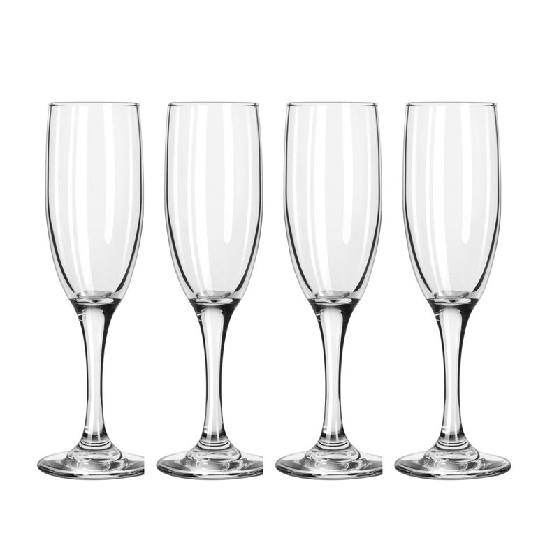 Luminarc 4 Piece 5.75oz. Glass Flute Glassware Set Wayfair